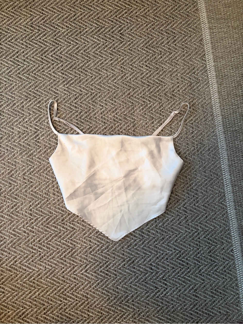 Forever 21 White Handkerchief Hem Crop Cami